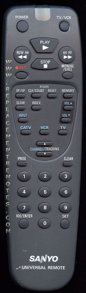 sanyo vcr remote control