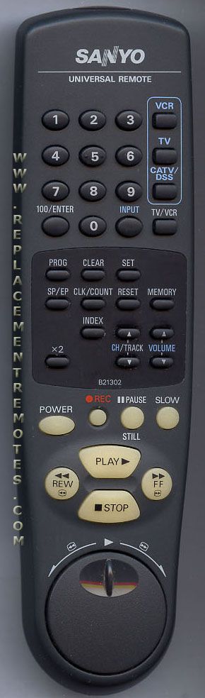 sanyo vcr remote control