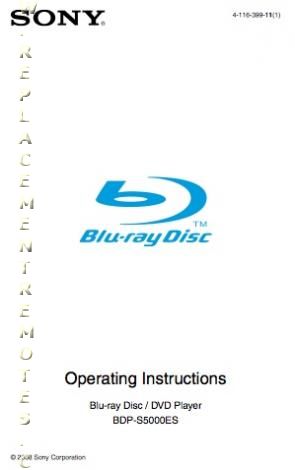 Buy/Download Sony BDPS5000ES BDPS5000ES Blu-Ray DVD Player Blu-Ray DVD ...