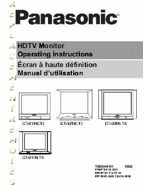 Buy Panasonic CT27HC15OM CT27HC15 CT27HL15 CT32HC15 Operating Manual