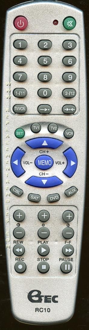 Buy ETEC RC10 TV/VCR Combo Remote Control