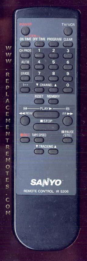 sanyo vcr remote control