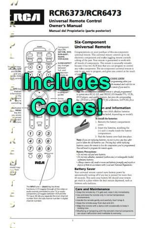 Buy RCA RCR6473OM RCR6373 RCR6473 Operating Manual