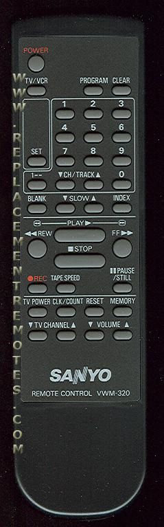 sanyo vcr remote control