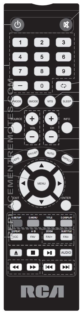 Buy Rca Rldedv3255acrem Tv Dvd Combo Remote Control