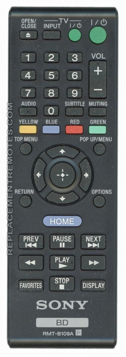 Buy Sony Aa Rmtb109a Blu Ray Dvd Player Remote Control