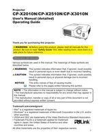 Hitachi CPX2010 Projector Operating Manual