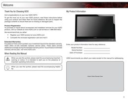 Vizio E190VA E220VA E260VA TV Operating Manual