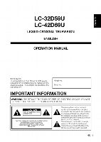 Sharp LC32D59U LC42D69U TV Operating Manual