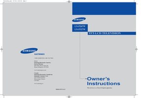 Samsung LNP267 LNP327 TV Operating Manual