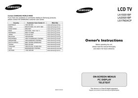 Samsung LA15S51BP LA20S51B1 LA20S51BP TV Operating Manual