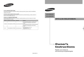 Samsung LNS1951W LNS1952W TV Operating Manual