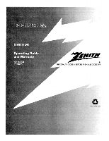 Zenith PRO880X TV Operating Manual