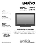 Sanyo DP42848 DP46848 TV Operating Manual