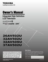 Toshiba 26AV502U 32AV502U 32AV50SU TV Operating Manual