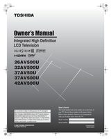 Toshiba 26AV500U 32SL410U 37AV500E TV Operating Manual