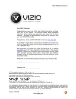 Vizio VSB200 Sound Bar System Operating Manual