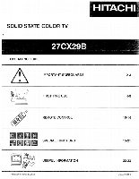 Hitachi 27CX29B TV Operating Manual