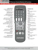 Mitsubishi 290P098020 Quick Reference Guide Universal Remote Control Operating Manual