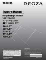 Toshiba 26HL67 32HL67 32HL67US TV Operating Manual