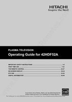 Hitachi 42HDF52A TV Operating Manual