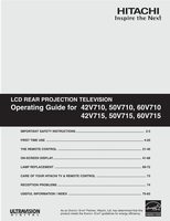 Hitachi 2V710 42V710 42V715 TV Operating Manual