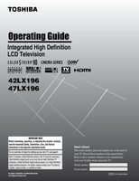 Toshiba 42HL196 42LX196 47LX196 TV Operating Manual