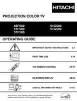 Hitachi 46F500 51F500 51G500 TV Operating Manual