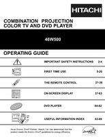 Hitachi 46W500 TV Operating Manual