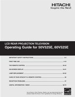 Hitachi 50V525E 60V525E TV Operating Manual