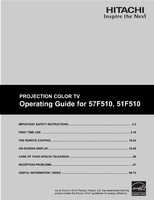 Hitachi 46F510 51F510 57F510 TV Operating Manual