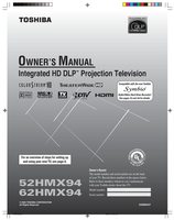 Toshiba 52HMX94 62HMX94 TV Operating Manual