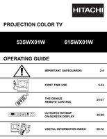 Hitachi 53SWX01W 61SWX01W TV Operating Manual