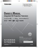 Toshiba 51HX94 57HX94 TV Operating Manual