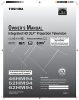 Toshiba 46HM94 52HM94 62HM94 TV Operating Manual