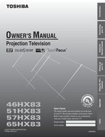 Toshiba 46HX83 51HX83 57HX83 Consumer Electronics Operating Manual