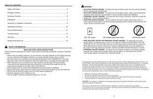 Harbor Breeze 00724 Mazon Ceiling Fan Ceiling Fan Operating Manual