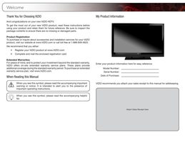 Vizio E3D320VX E3D420VX E3D470VX TV Operating Manual