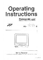 Panasonic AG513E AG520E TV/VCR Combo Operating Manual