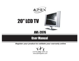 Apex AVL2076OM TV Operating Manual