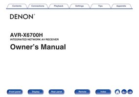 Denon AVRX6700H Audio/Video Receiver Operating Manual