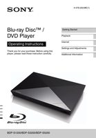 Sony BDPS3200 BDPS5200 Blu-Ray DVD Player Operating Manual