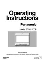 Panasonic BTH1700OM TV Operating Manual