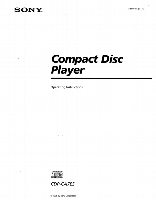 Sony CDPCA7ES CD Player Operating Manual