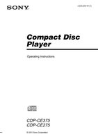 Sony CDPCE275 CDPCE375 Audio System Operating Manual