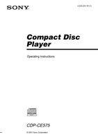 Sony CDPCE575 CD Player Operating Manual