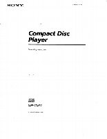 Sony CDPCX210 Audio System Operating Manual