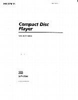 Sony CDPCX250 CD Player Operating Manual