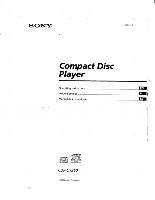 Sony CDPCX260 Audio System Operating Manual