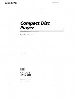 Sony CDPCX270 CDPCX90ES Audio System Operating Manual